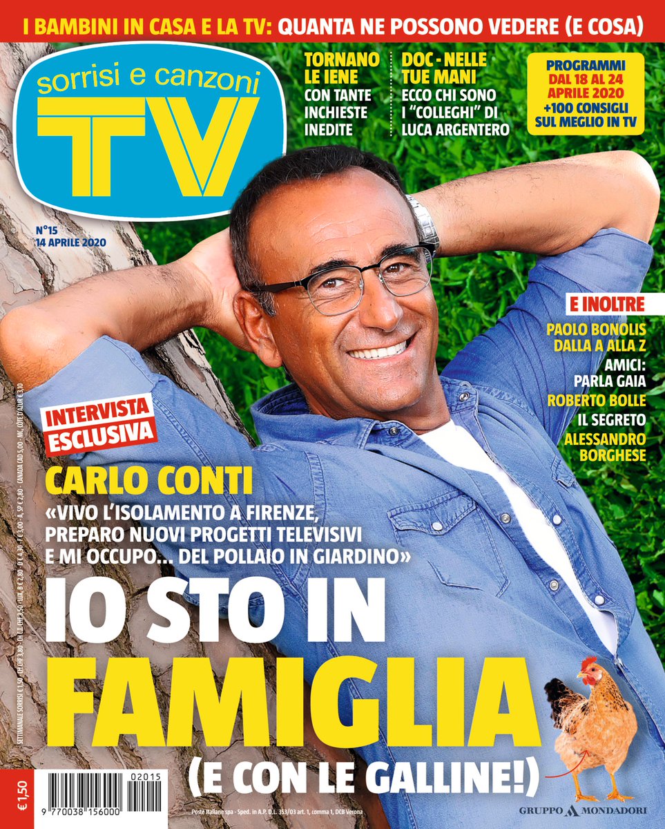 La tv, in attesa di tempi migliori, è sempre più in pausa. Ma con Sorrisi lo spettacolo non si ferma mai. Per questo abbiamo chiesto a #CarloConti tutti i suoi progetti.
Ci vediamo in edicola!
