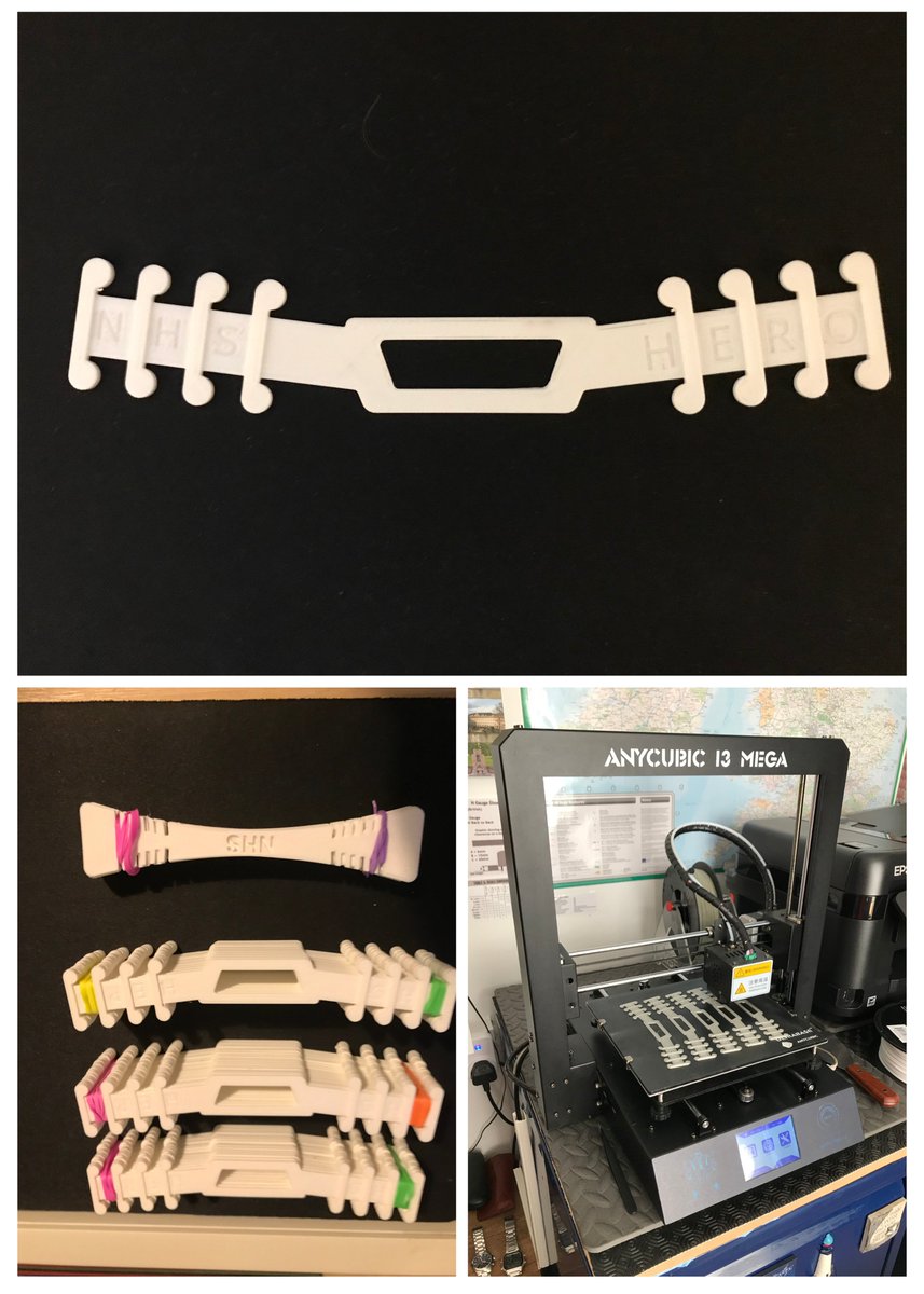 HighbridgeCC's tweet photo. Well done to Paul Jones from our Devon Branch who works in the Accessories shop, for producing NHS Ear Saver/Mask Retainer’s for the Newton Abbot Hospital - you are a true Gentleman.

The pictures show the retainers which have ‘NHS hero’ on the bands. https://t.co/I3ebOmfND2