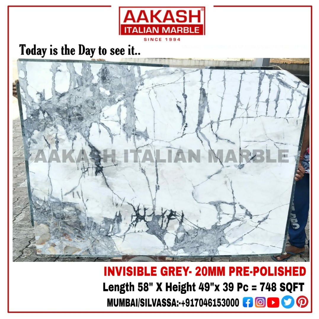 aakashmarbles's tweet photo. Invisible Grey is a 2cm Polished #White &amp; #Grey - fusion marble slab quarried from #Turkey.This striking #marble has a white-grey background with #taupeveins running throughout the slab. 

#aakash #aakashitalianmarble https://t.co/pvSrrmiVj7