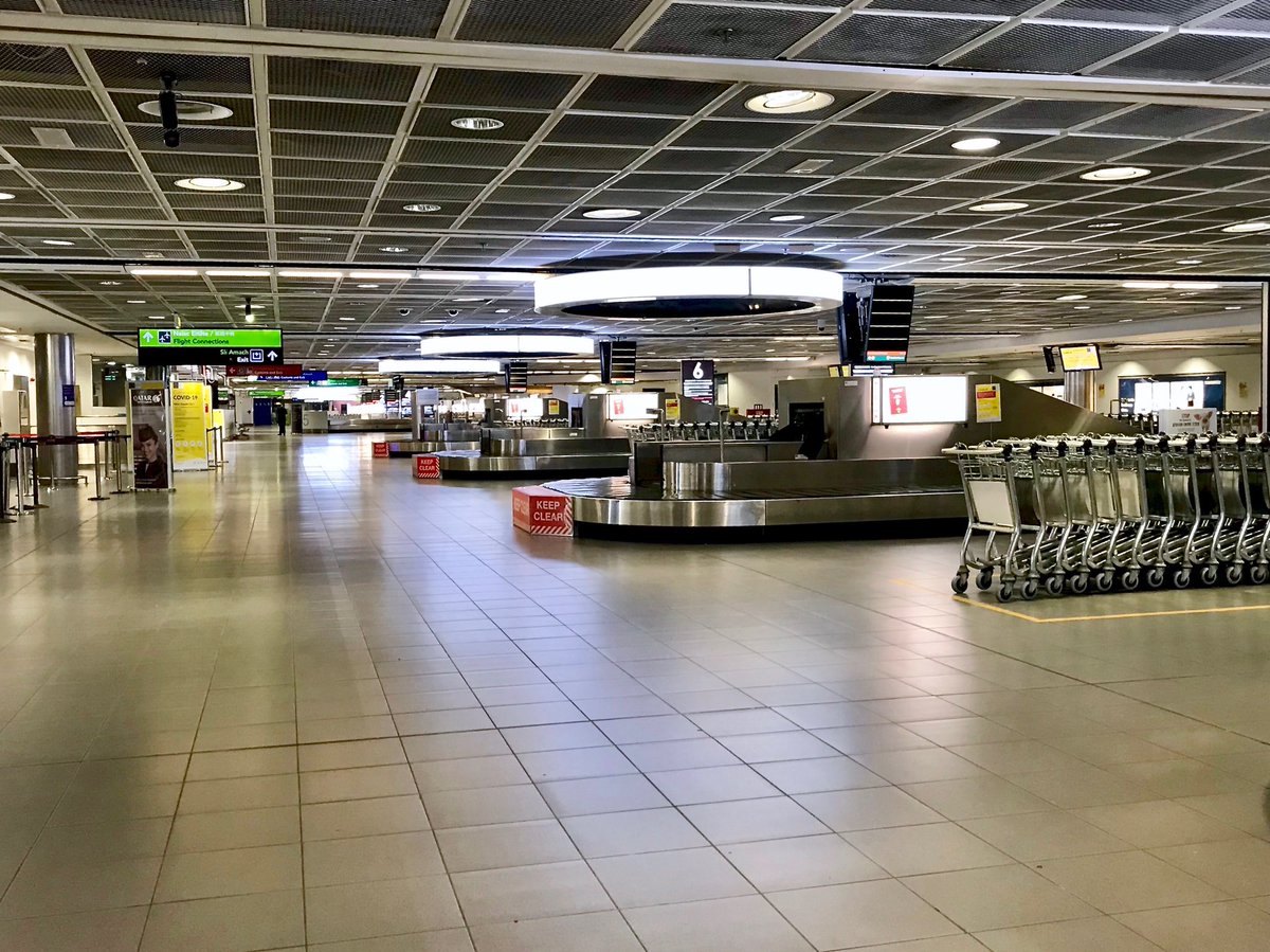 We’d like to correct some errors in this tweet. Fact 1: We had fewer than 900 arriving & departing passengers yesterday. On a normal Easter Mon we’d have more that 100,000 pax. That’s not business as usual. The T1 baggage hall, arrivals area & the exit road all look v unusual.