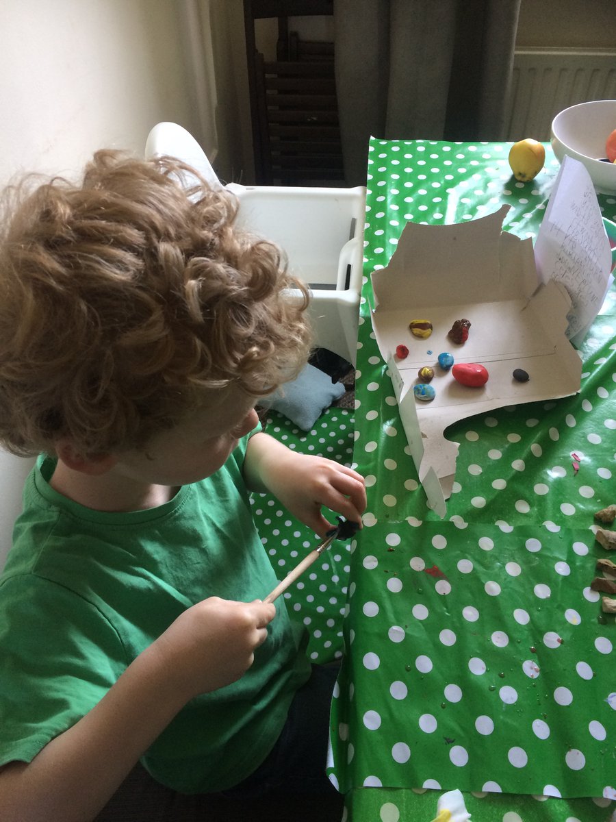 MLovestea's tweet photo. @LlanilltudF Daniel has been painting pebbles as his creative challenge. Each one is a planet apparently... 😄 https://t.co/uxwxFxmb5H