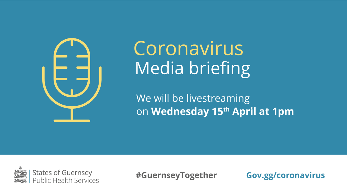 We will be livestreaming a COVID-19 media briefing via our Facebook page on Wednesday 15 April at 1pm. Please be aware that we will not be fielding questions from the public during the livestream. #COVID-19 #Coronavirus #GuernseyTogether