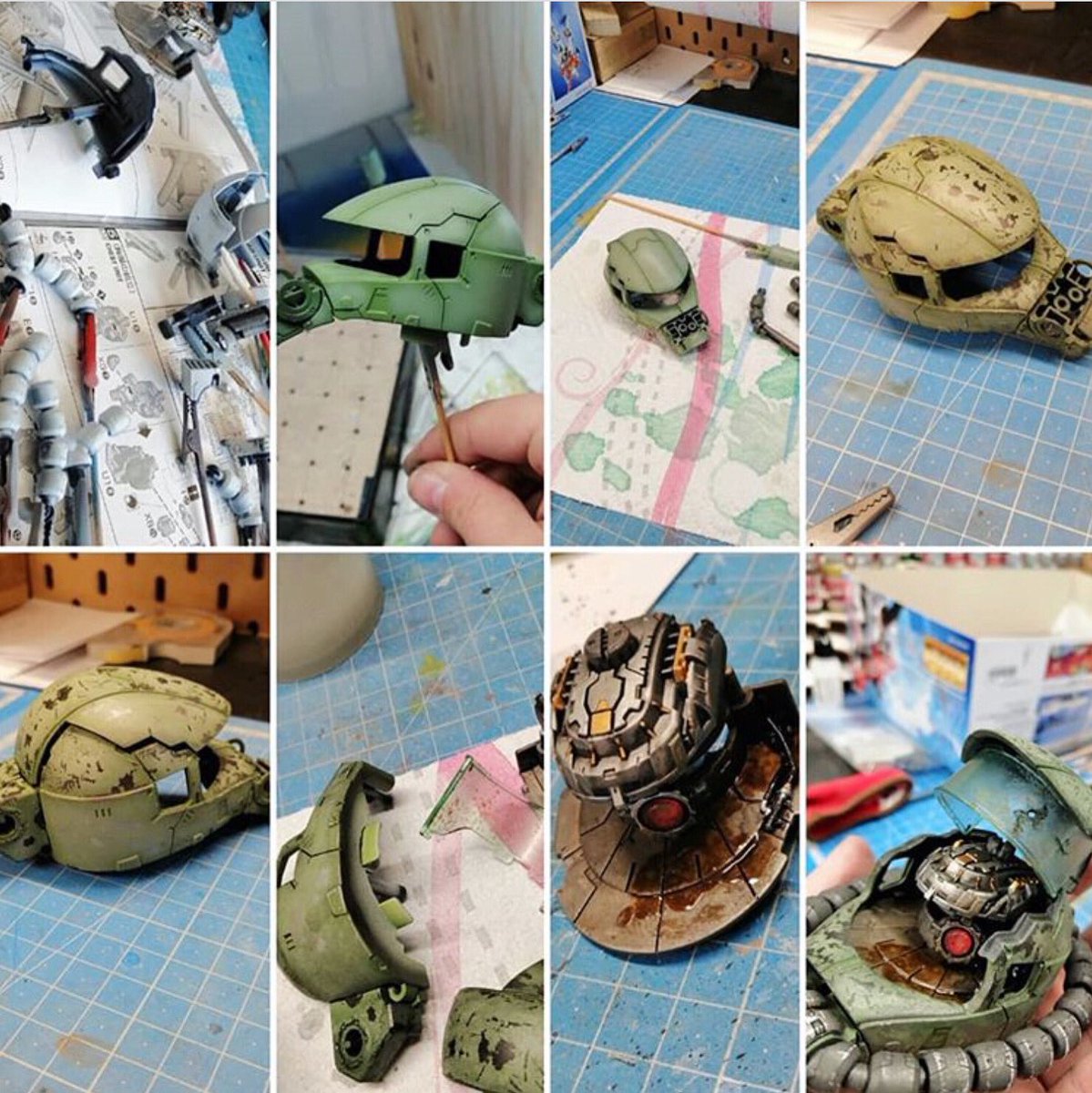 don_suratos's tweet photo. Just a quick IG shoutout of remy_plamo_corner my fellow @vallejocolors Mecha Painter. 

He did an awesome quick work of this #zaku head. Remy is working on a huge #deepstriker atm. Do check his IG out. 

Saludos! 🎨🦾🦾🦾

#alwaysvallejo #vallejomechacolors https://t.co/xxN1Ga95In