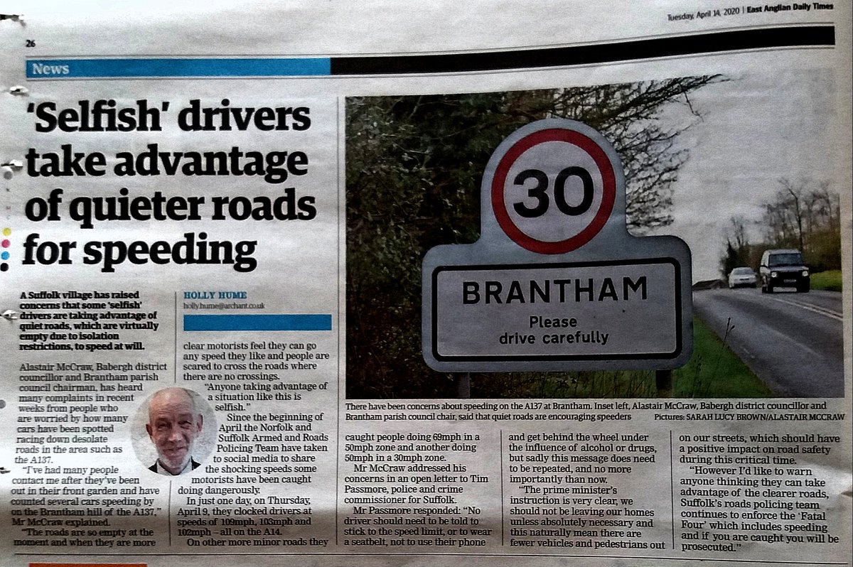 suffolkroadsafe's tweet photo. Avoid putting any extra strain on the #NHS and the emergency services at this time. #takeextracare #keepyourspeeddown @Suff_highways @suffolkcc @TimSPCC @mark_hardingham @NSRAPT @THINKgovuk @Road_Safety_GB https://t.co/SEjw5y0oue