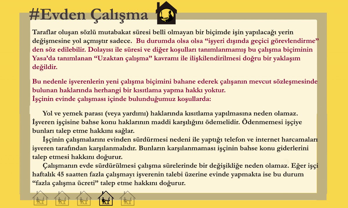 Beşiktaş Dayanışma Ağı gönüllü hukukçuları #evdencalisma ile ilgili önemli bilgilerin yer aldığı bir metin hazırladı. 
#Covid19turkey #koronaturkiye