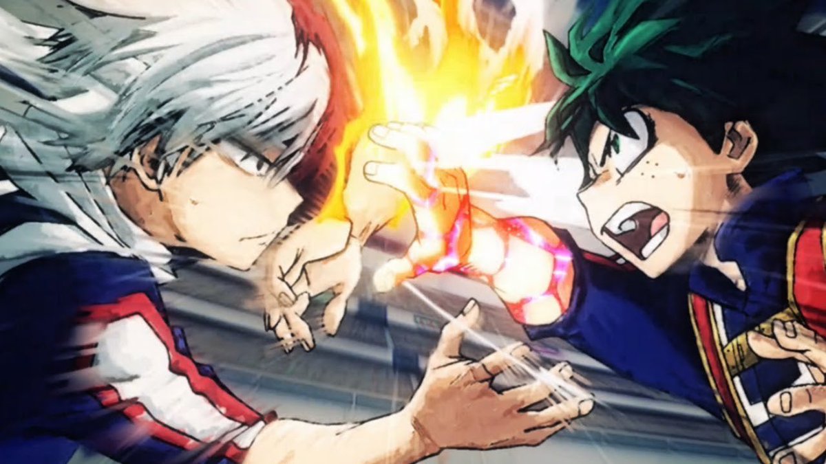 9. Deku VS Shoto.J’ai beau ne pas porter une attache plus que ça à Shoto, je dois dire que son passé était vraiment touchant mais ce putain de combat contre Deku, il était fou. Non seulement parce que Deku ne sait toujours pas utiliser son alter -