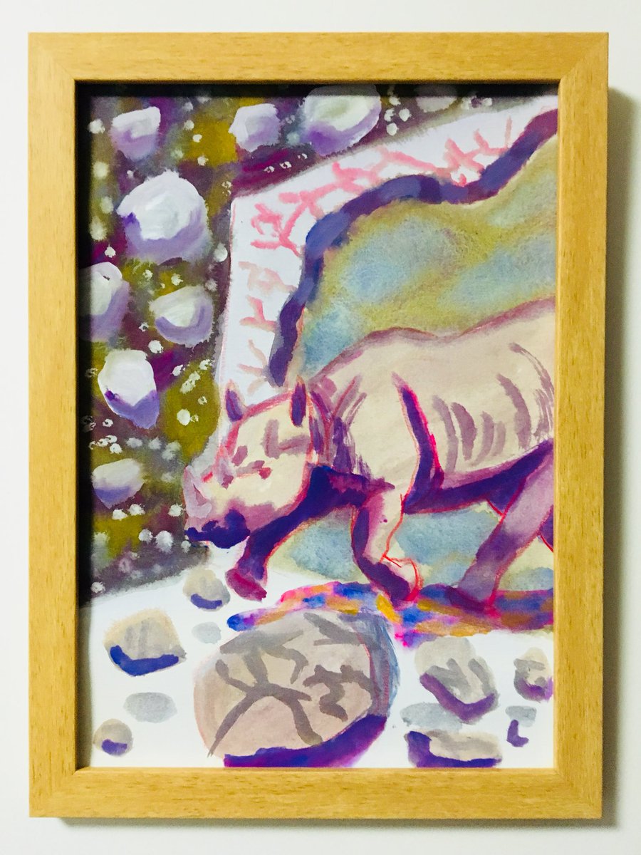 saidarrr's tweet image. 猛進するサイ
＊
＊
＊
猛進
#illustration #drawing #dashforward #Rhinoceros #wall #animal #fragment #power #image #art #colorful #Acrylicpaint #picture #painting #イラスト #アート #カラフル #アクリルガッシュ #絵の具 #絵 #イラストレーション #猛進 #サイ #壁 #動物 #破片 #パワー