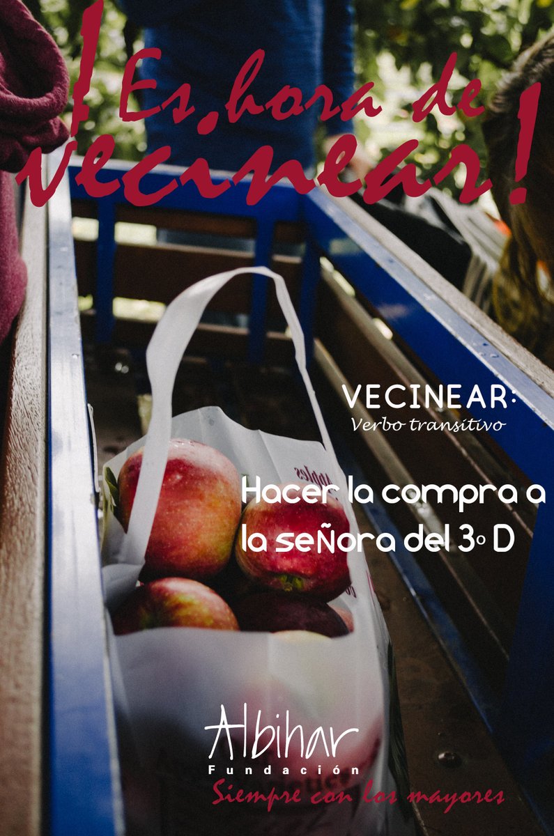 Buenos días!!!

¿Quieres ayudar? 

Desde la Fundación Albihar se está llevando a cabo la campaña “VECINEAR”. 

Si quieres conocer su trabajo o contactar con la Asociación entra en: 

fundacionalbihar.org

Recuerda ¡Ayúdanos a Ayudar! 
<a href="/sosteniblesugr/">Igualdad, Inclusión y Sostenibilidad UGR</a>