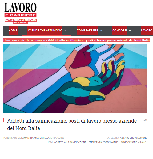 quojobis's tweet photo. #Quojobis Allo scopo di far fronte all’emergenza Coronavirus in corso, sono attive nuove ricerche nel settore delle pulizie e della sanificazione per aziende della sanità e della logistica al Nord. Tutti i dettagli su @lavoroecarriere https://t.co/QfspE93iKe #COVID19italia https://t.co/SkSQ6FuqGt