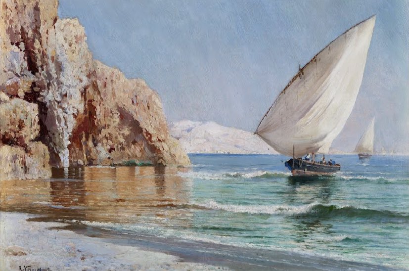 Boats arriving, Ricardo Verdugo Landi 1910-20 (Museo Carmen Thyssen📍 Spain)