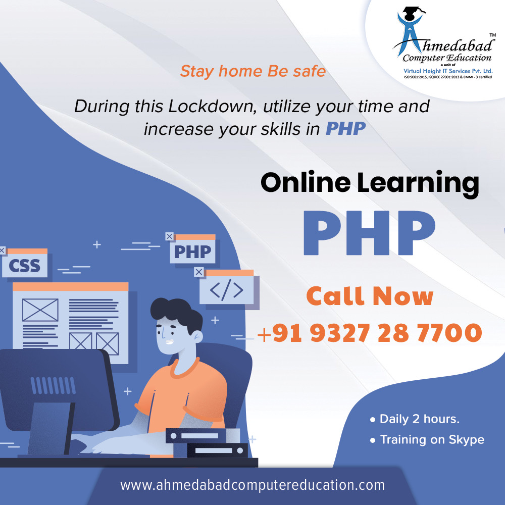 VirtualHeight's tweet photo. During this Lockdown, utilize your time and increase your skills in PHP and Codeignitor. Career-oriented Course. 100% Placement Assistance. Daily 2 Hours Training via Skype. 
#phponlinetraining #Codeignitortraining #learning #online  #lockdown #stayhome #CoronavirusOutbreakindia https://t.co/1nsuGyMEtS
