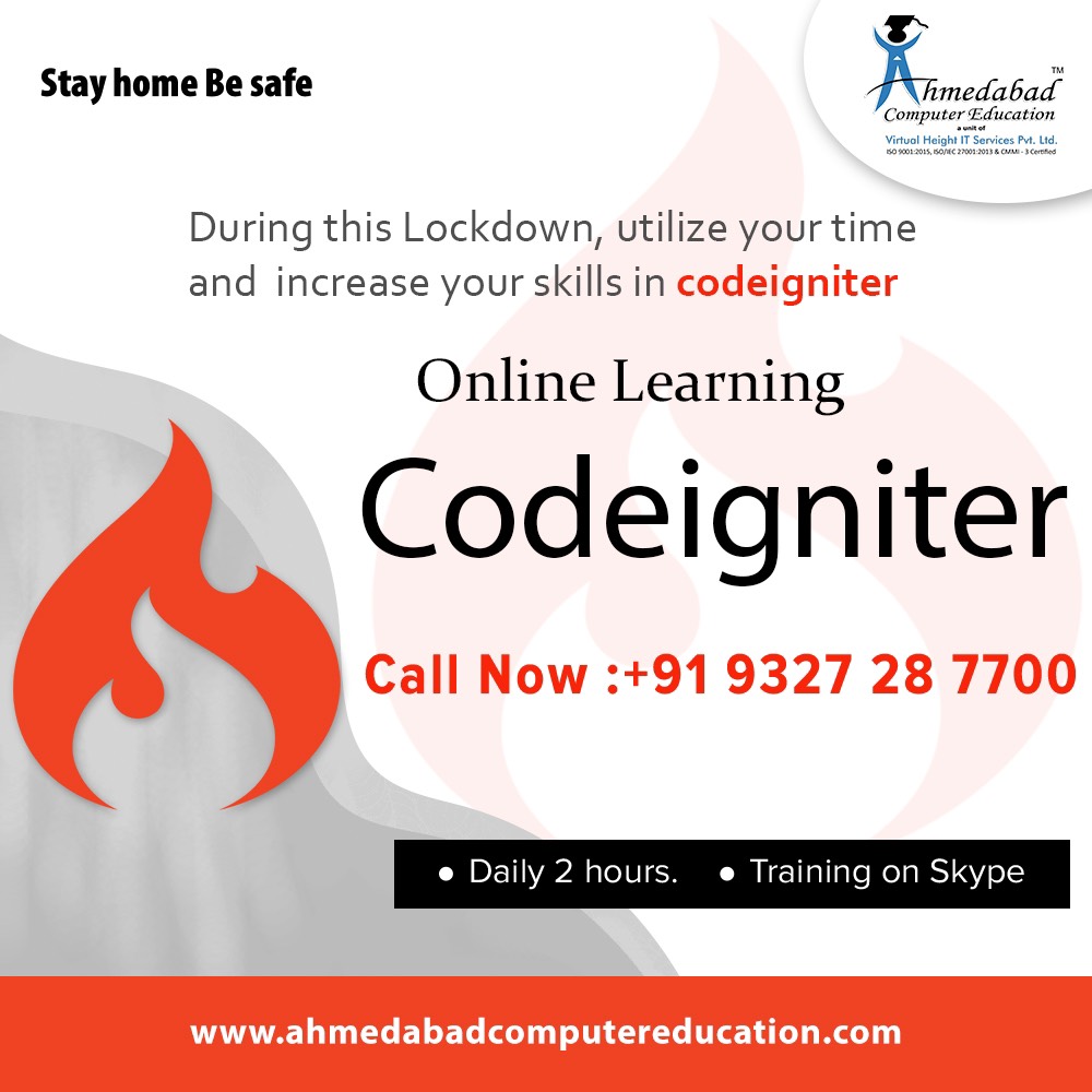 VirtualHeight's tweet photo. During this Lockdown, utilize your time and increase your skills in PHP and Codeignitor. Career-oriented Course. 100% Placement Assistance. Daily 2 Hours Training via Skype. 
#phponlinetraining #Codeignitortraining #learning #online  #lockdown #stayhome #CoronavirusOutbreakindia https://t.co/1nsuGyMEtS