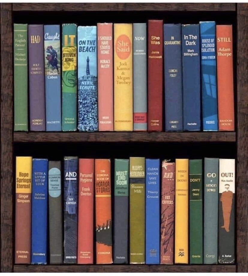 centuryantique's tweet photo. I love this..it’s not just a bookshelf full of books, take a closer look 👀 https://t.co/fA4K0ylffO