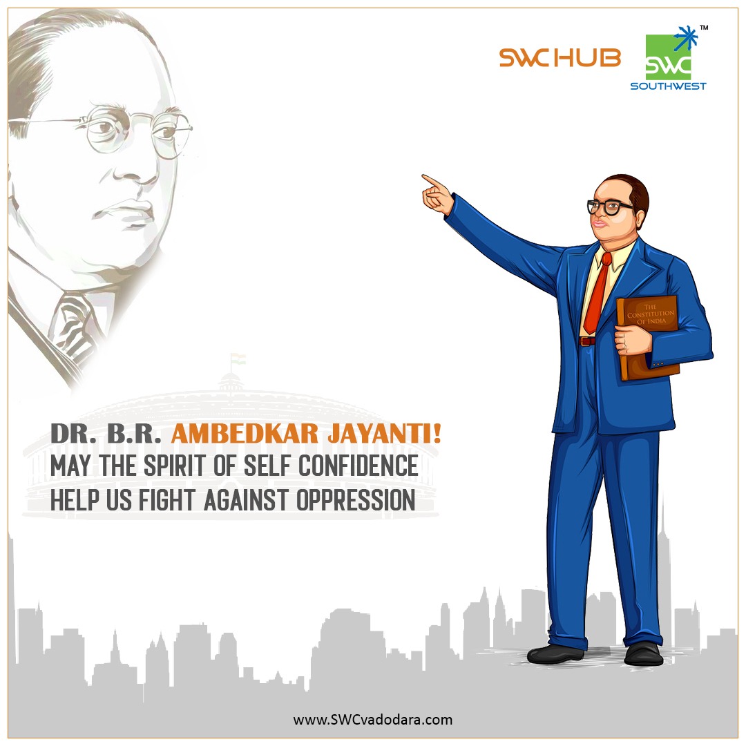 swc_group's tweet photo. Let us celebrate his spirit of self-confidence, his fight against oppression and his vision of an equal India for all where everyone gets opportunities and respect. Happy Dr. B.R. Ambedkar Jayanti from SWC Hub!

#AmbedkerJayanti #swcgroup #swchub #vadodara https://t.co/cwcDi2m8a5