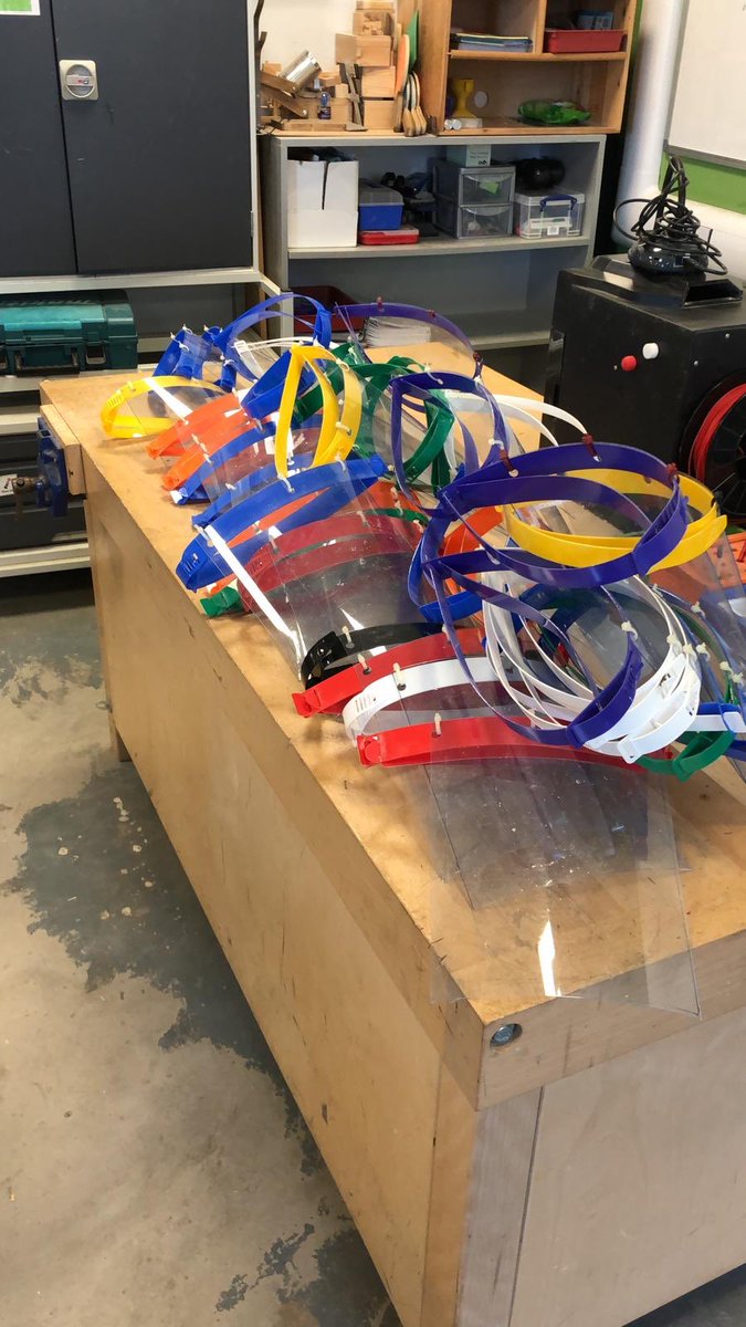 birleyhead's tweet photo. Our wonderful DT team led by the fantastic Mr Gillett have been working on producing PPE visors for the NHS. 700 in total. So proud we can help. @birleyacademy @LEADAcadTrust https://t.co/dCSDbBCwVJ