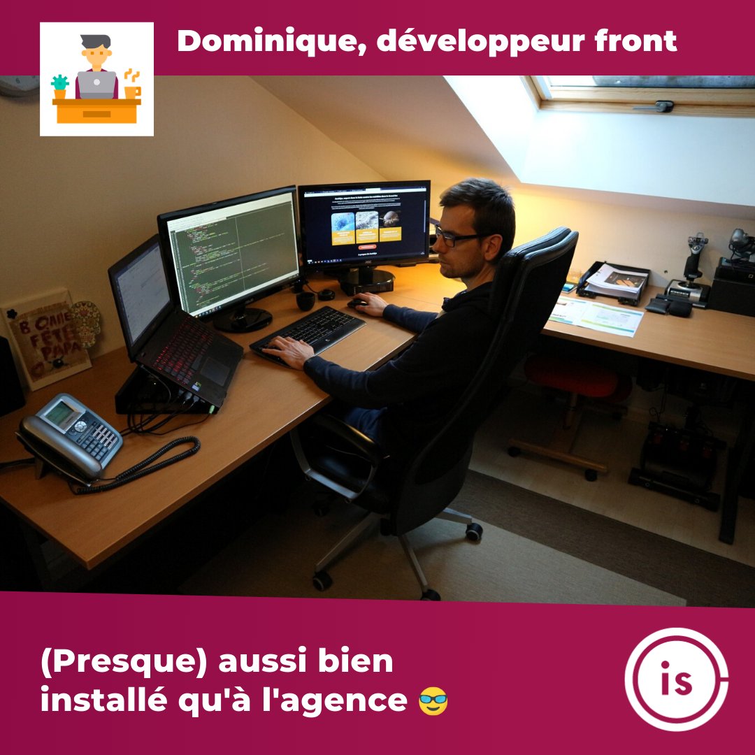 isWebdesign_com's tweet image. Aujourd'hui nous vous présentons Dominique, notre développeur front !

Il s'occupe d'intégrer sur nos sites web les maquettes réalisées par notre webdesigner. 🖥️

N'hésitez pas à aller voir nos références :
is-webdesign.com/references

#webagency #digitalmarketing #webdesign #metz