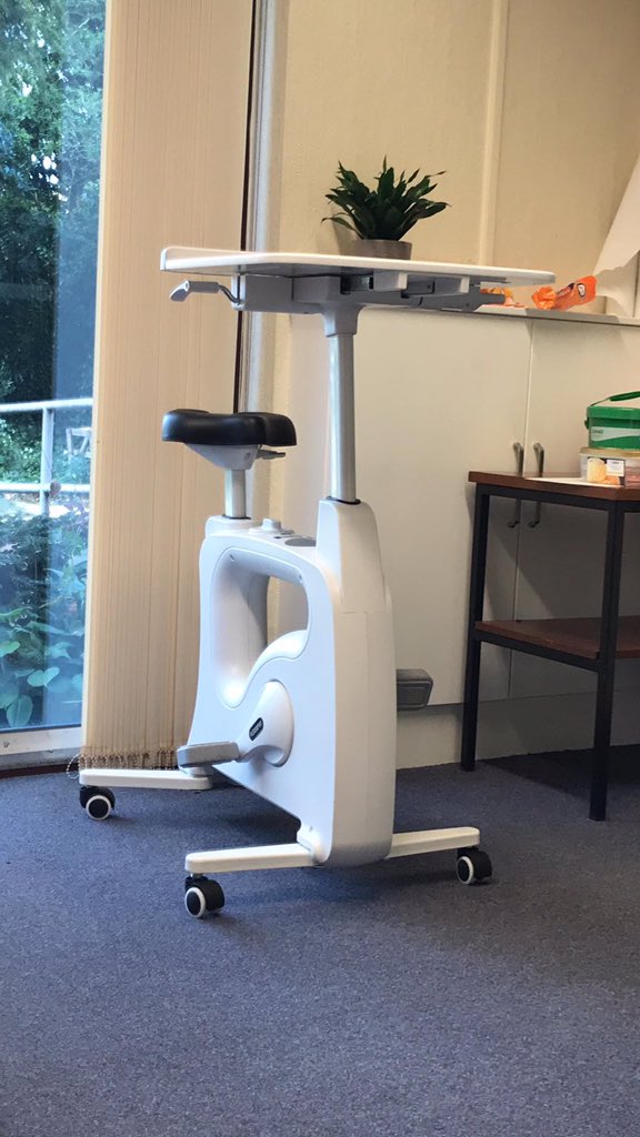 LisaJJohns's tweet photo. Desk bike at the ready! Managed 8km this morning so nearly earned 10 points for day 1. #2020Challenge #WorkplaceActivity @NHSE_Wellbeing https://t.co/GirKzXzUQL