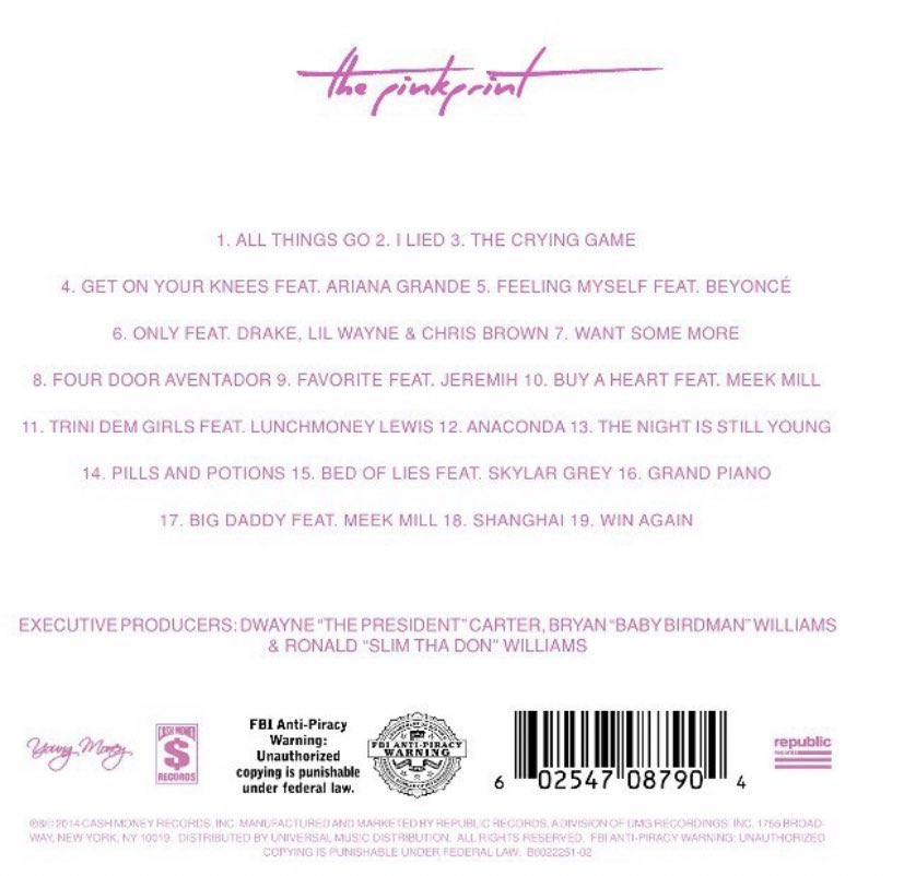 2. Nicki Minaj- The Pinkprint