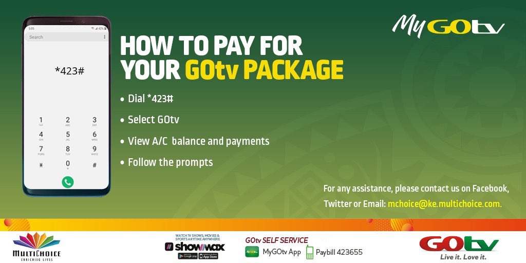 To make things even better, you don’t need to stress about accessing your GOtv services. Just dial *423# to buy, pay, reconnect or clear errors, then live and love it.   #GOtvStepUp