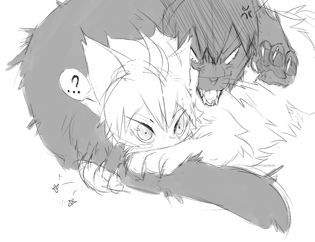 Late sketch I did last night
(Hinata is an oblivious kitty ;w;)
#kagehina #影日 