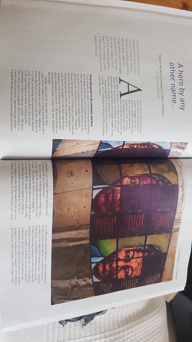RCro42's tweet image. Got a wonderful surprise in the post today from @psychmag, @Proppsych and I are in print! Big thanks to everyone who gave feedback on this and helped put it together. If you&apos;re interested in reading more on #Heroes and #HeroismScience link here: bit.ly/2RALq3s