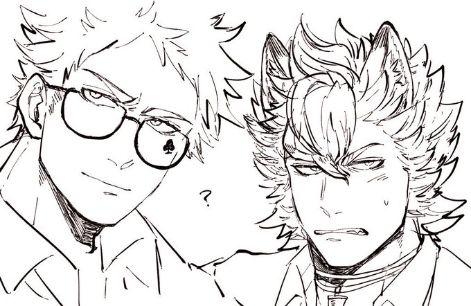 細いイケメンの難しさやばいし♣︎先輩に至ってはあんま見ないで描いてしまったので誰?としかいえねえ分け目逆だし謝罪 