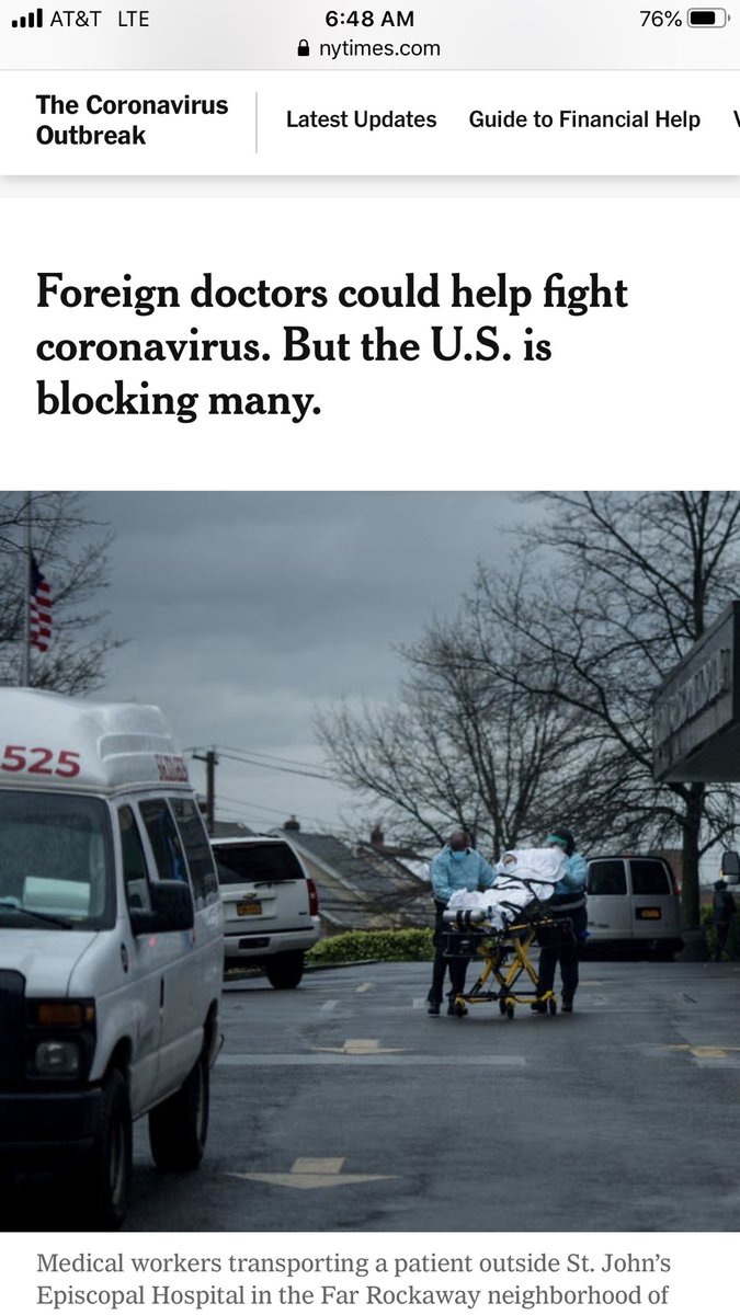 1/ And  @nytimes continues to slide further into fiction this morning with this gem: the US needs “foreign doctors” because hospitals “are scrambling to address a shortage of medical professionals... (and keep) a full supply of health care workers.”