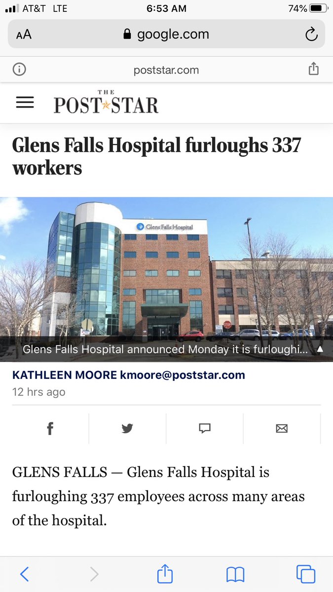 2/ Meanwhile, back on planet Earth, hospitals are desperately laying off employees because they’re so empty: