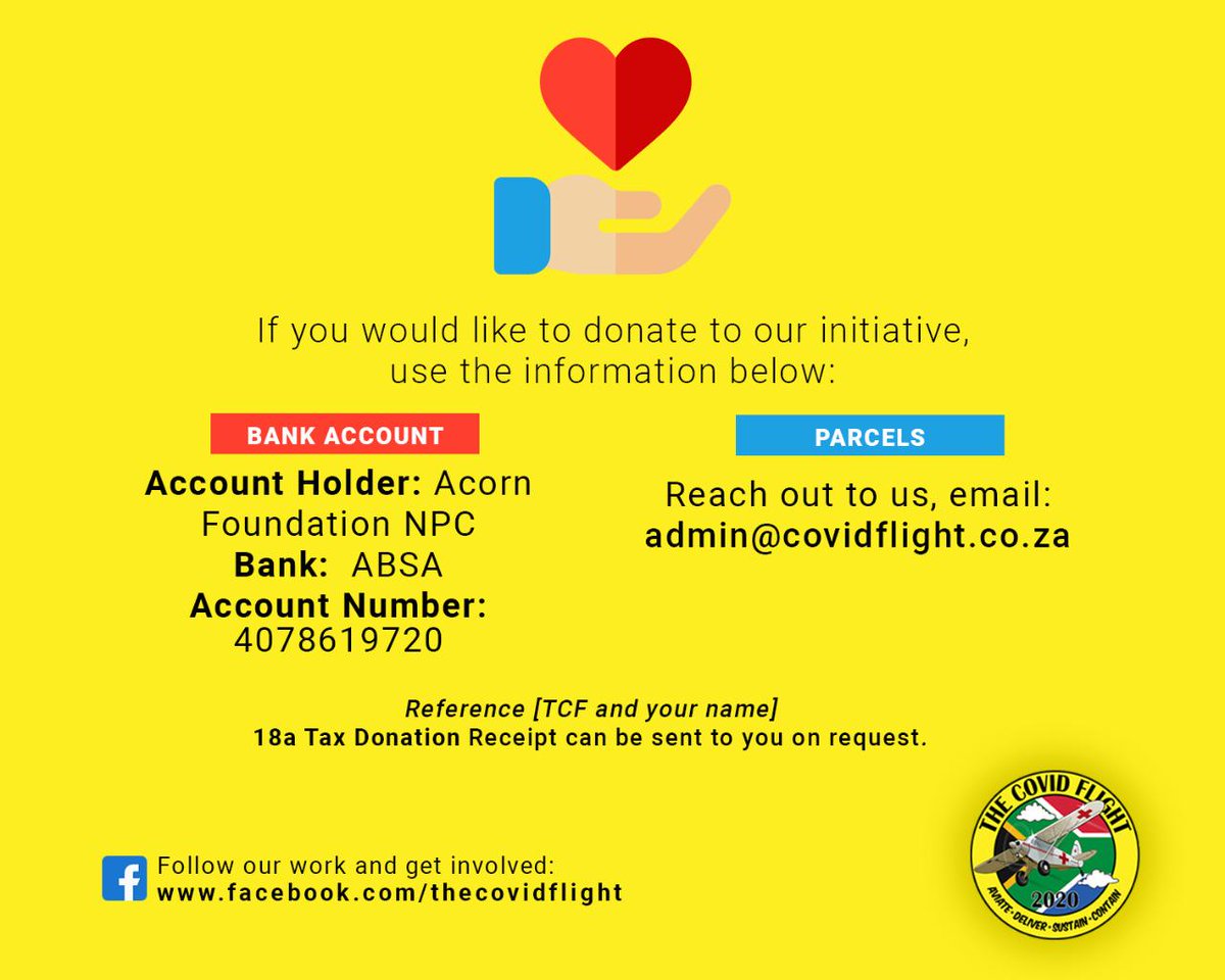GoitseDiale's tweet photo. Please do support our initiative as a volunteer or donating, see the details below:

#TheCovidFlight https://t.co/mHXmge9DnR