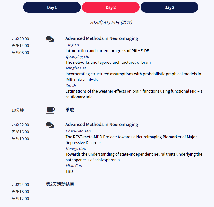 lei_zhang_lz's tweet photo. Day2 speakers, #neurochat

@TingsterX, @QuanyingL, @mingbocai, @dixy0, Chaogan Yan, Hengyi Gao, Miao Cao https://t.co/6QTYe6POVn