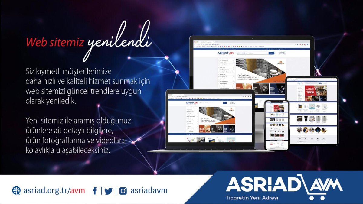 ASRİAD AVM Web Sitemiz Yenilendi!

Siz kıymetli müşterilerimize daha hızlı ve kaliteli hizmet sunmak için web sitemizi güncel trendlere uygun olarak yeniledik.
#onlinemağaza #onlineteklif #aracısız #direkt #imlatçıdan #toptan #perakende #ÖnceNitelik