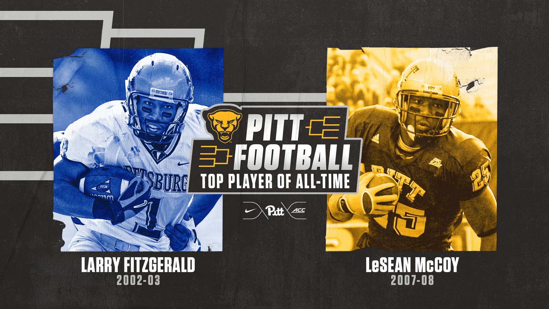 Pitt Football on X: Sweet 1️⃣6️⃣ Matchup Larry Fitzgerald • 2002-03 •  Biletnikoff, Walter Camp • Pitt: 2,677 Rec. Yds, 34 TD • NFL: 17,083 Rec.  Yds, 120 TD LeSean McCoy •