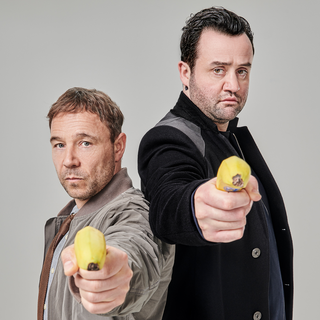 skytv's tweet photo. .@DanielMays9 and @StephenGraham73 bring you the ultimate A.I. comedy series. 🤖 🍌#Code404 lands 29 April on Sky One https://t.co/IFizyMDRzB
