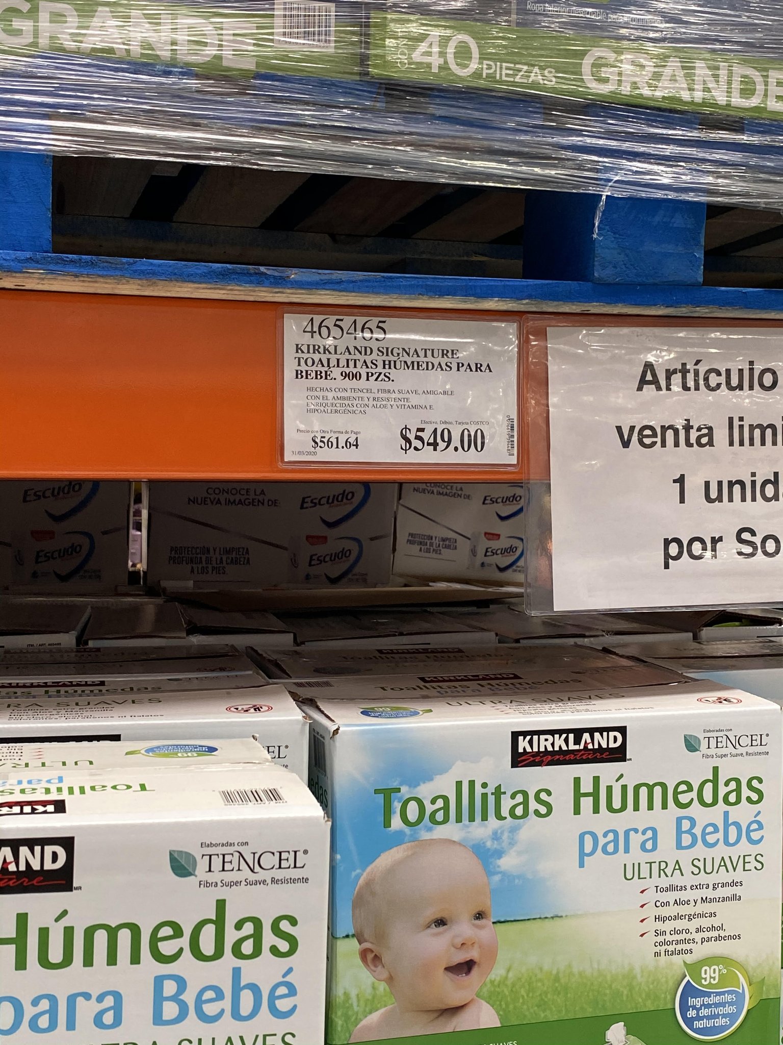 Caja De Toallitas Húmedas Para Bebé Kirkland 900 Pzas