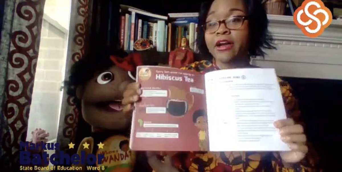 MarkusSBOE's tweet photo. Thanks to @TambraRaye of @IamWANDAorg for reading her book, “Little Wanda Finds A Cure for Nana” during today’s #StayHomeDC Story Time! She also provided great tips for parents on nutrition &amp; cultural education! Watch the recorded event at https://t.co/sfeyQo3hO2 https://t.co/LOUKWiC5Y1