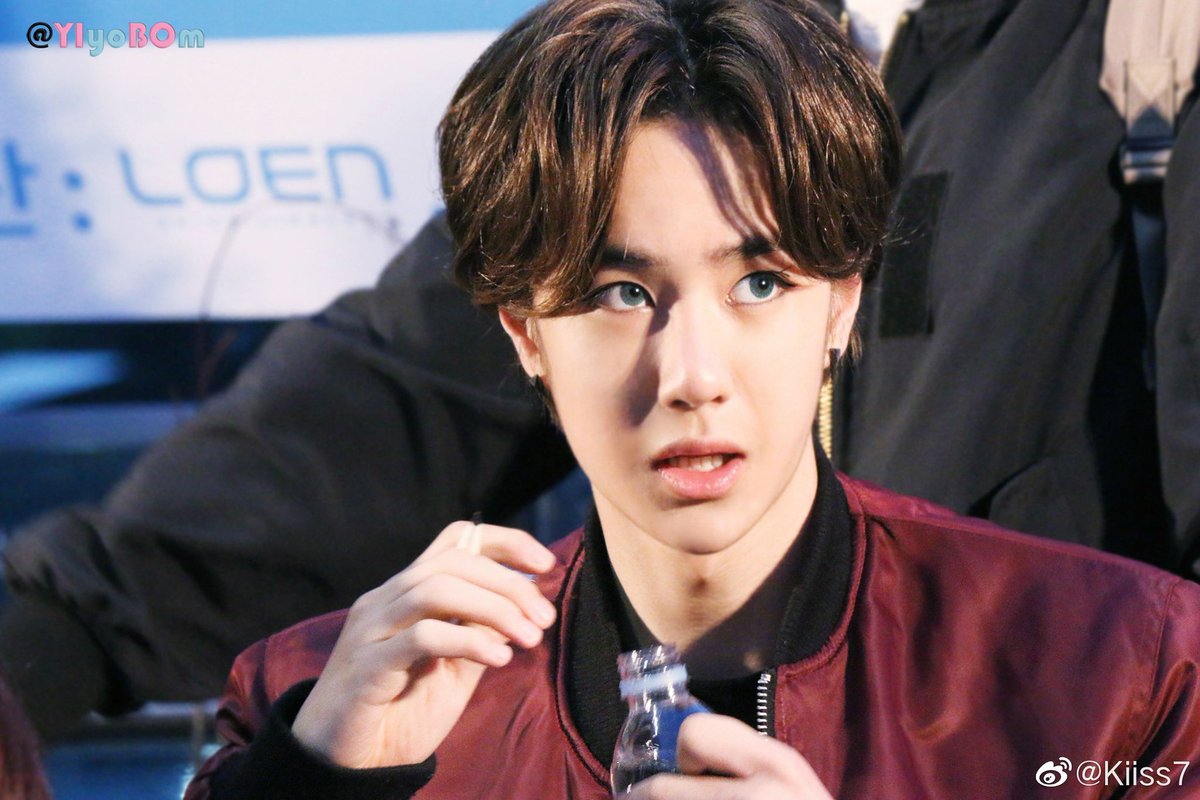 150509 Uniq Fanmeeting I don't remember Yibo wearing contacts a lot... So a thread from this day. Cr. Logos  #WangYibo  #WangYibo王一博  #王一博