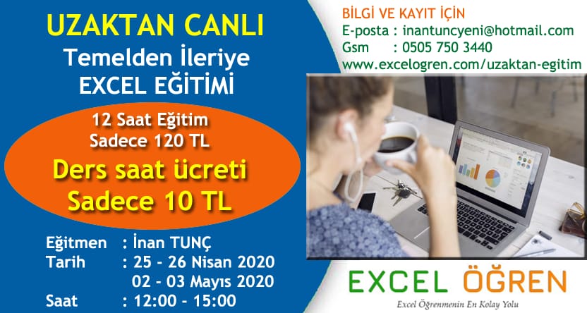 Excelogren's tweet photo. @inantuncc yönetiminde 25 Nisan'da başlayacak olan 12 saatlik Uzaktan Canlı Excel Eğitim fırsatı sadece 120 TL...

Kayıt için linkten kayıt olabilir, yorum yazabilir ya da mesaj atabilirsiniz. 

https://t.co/ucjiEBIEyV https://t.co/QfQ4RlaIpz