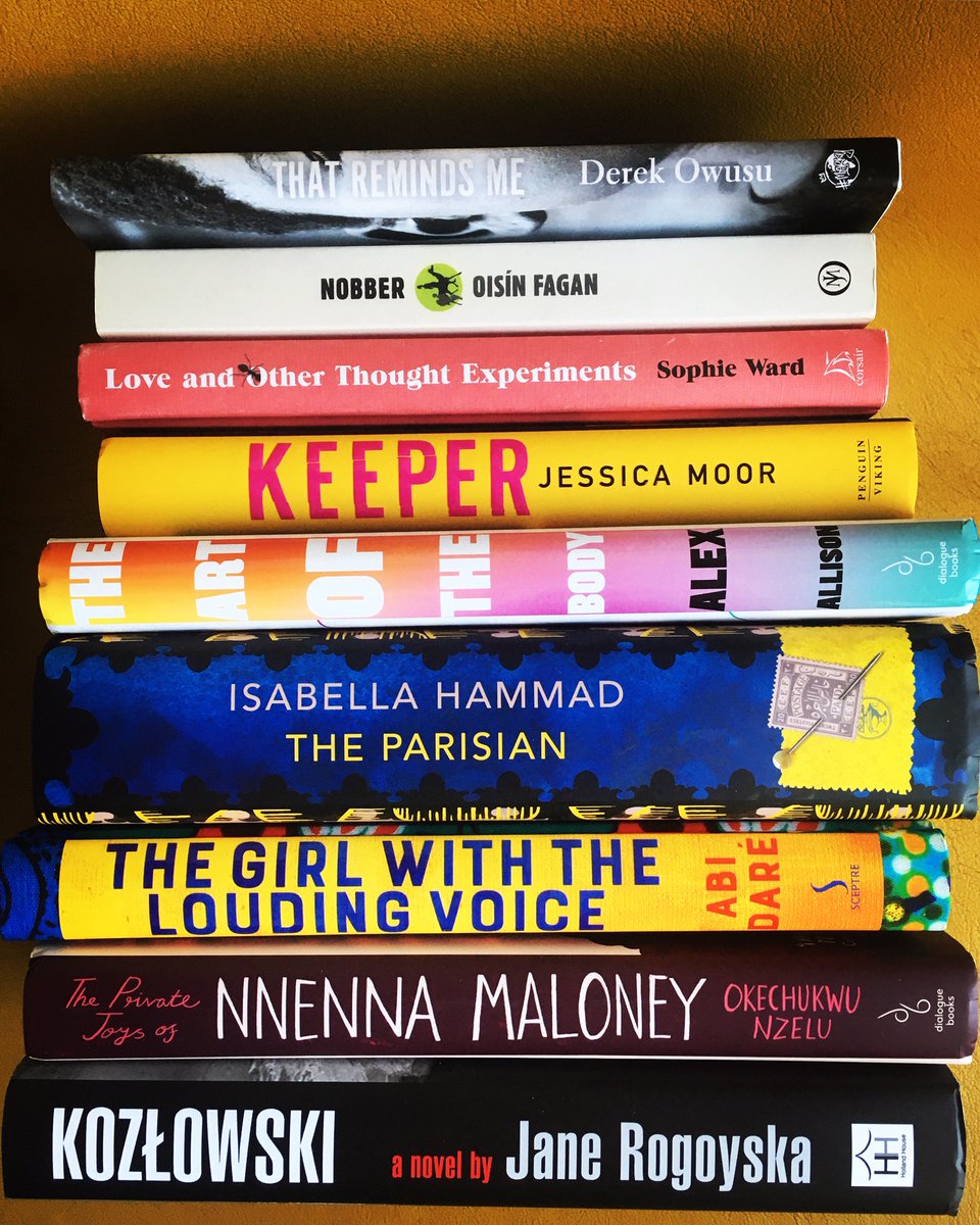 Working my way through this Desmond Elliott Prize pile (Sameer Rahim’s Asghar and Zahra read as a PDF). A gift to have such an eclectic and diverse book pile during lockdown.  @soniasodha,  @PretiTaneja and I will narrow it down to a shortlist of three.  @writerscentre  #DEP2018/28