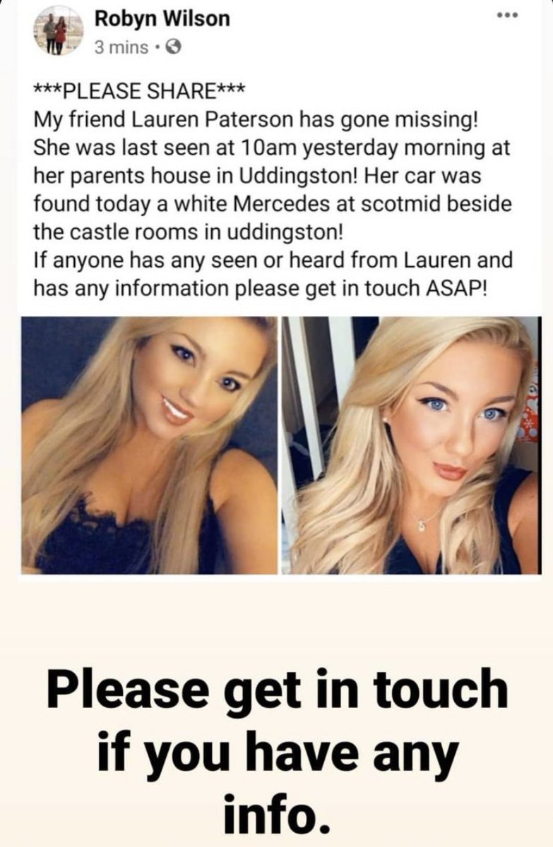 TannochsideUtd's tweet photo. Could everyone please share. If anyone has any information please do not hesitate to get in touch with the girl who posted it, Robyn Wilson on facebook. https://t.co/2LDK7JCe7h