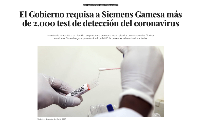diazvillanueva's tweet photo. 1. Una conocida empresa adquiere más de 2.000 test (unos 15.000 euros) para testar a sus empleados, algo sin duda digno de encomio. 
2. El Gobierno incauta los test.  
3. Ninguna otra empresa se arriesgará a testar a su plantilla. Se quedará sin dinero y sin test. https://t.co/lRerDGLWWd