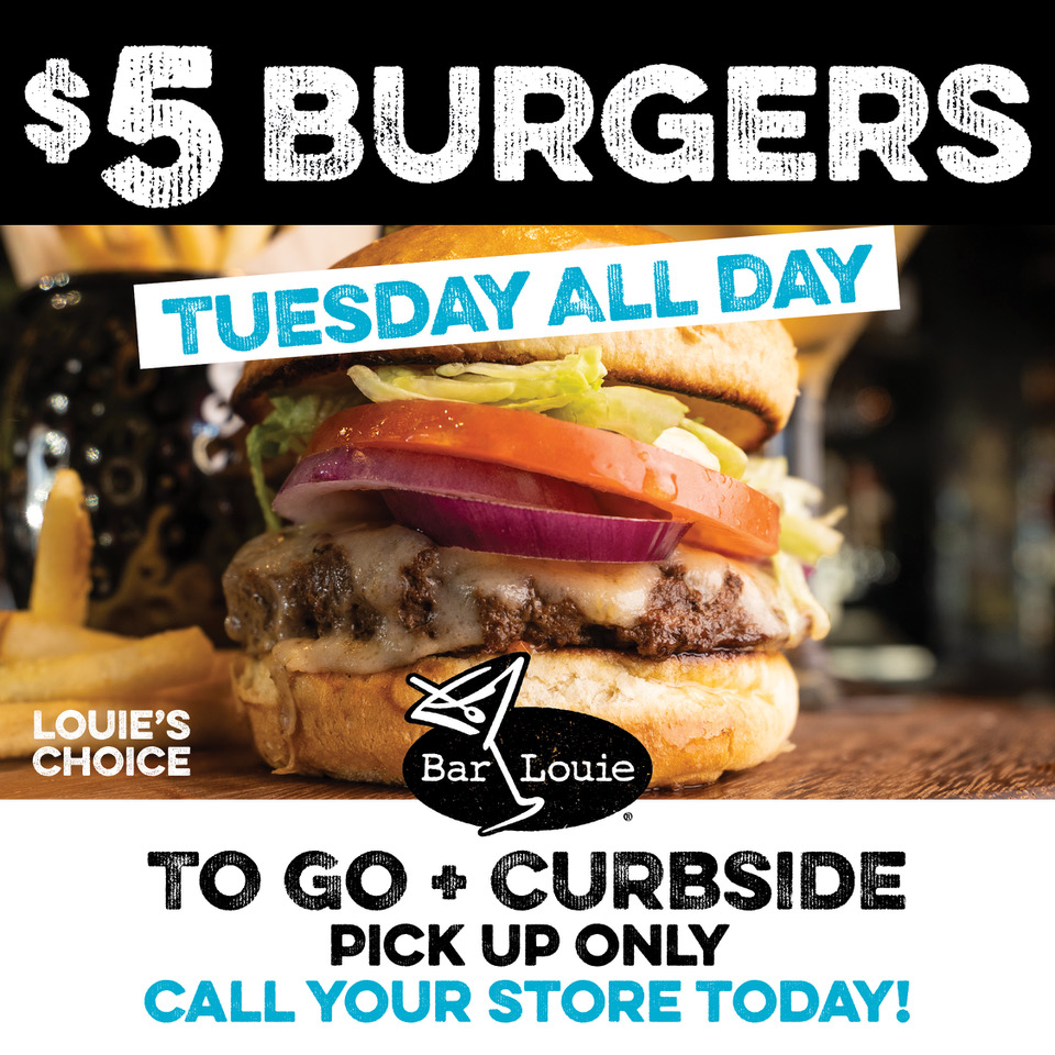 Believe it! We've got $5 burgers 🍔 ALL DAY today for take out/to go! Add a 6 pack of 🍻 for $12!* 
*Available where legal for takeout or curbside pickup only. Minimum food purchase required. Must be 21 with valid ID.
#barlouie #burger #beer #takelouiehome #saveourrestaurants