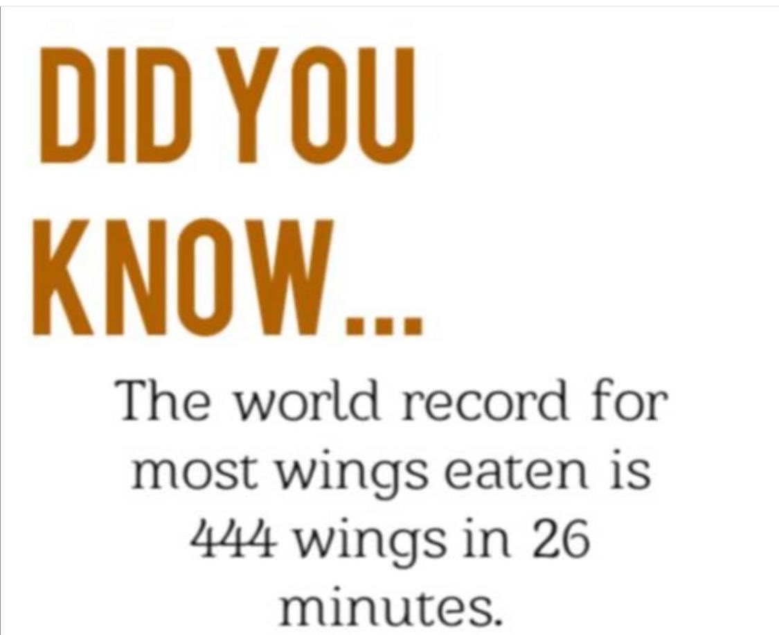 Wingshack_'s tweet photo. 444 wings in 26 minutes??? Pfffft easyyy!! Do you reckon you could beat this? ๐ค๐๐ฅ #teamwingshack https://t.co/YbIrf8wPMH