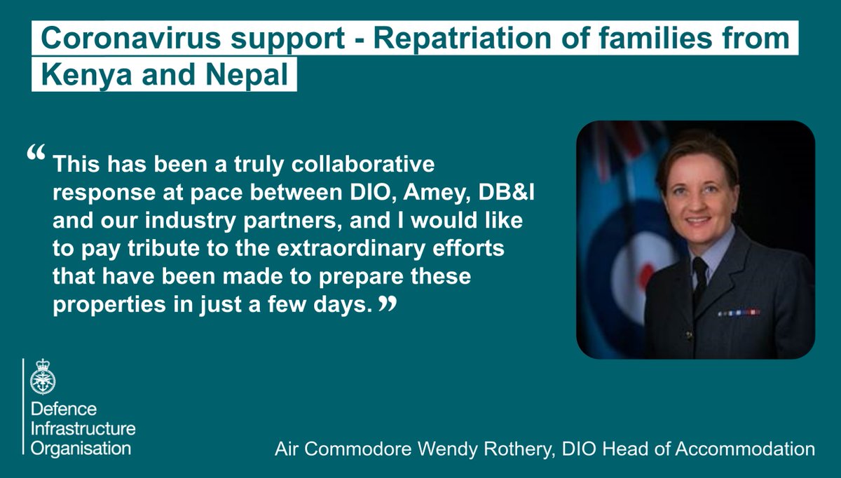 mod_dio's tweet image. We worked with our industry partners to receive over 130 service personnel and their families back in the UK from Kenya and Nepal and provide them with Service Family Accommodation in Larkhill. @Ameyplc