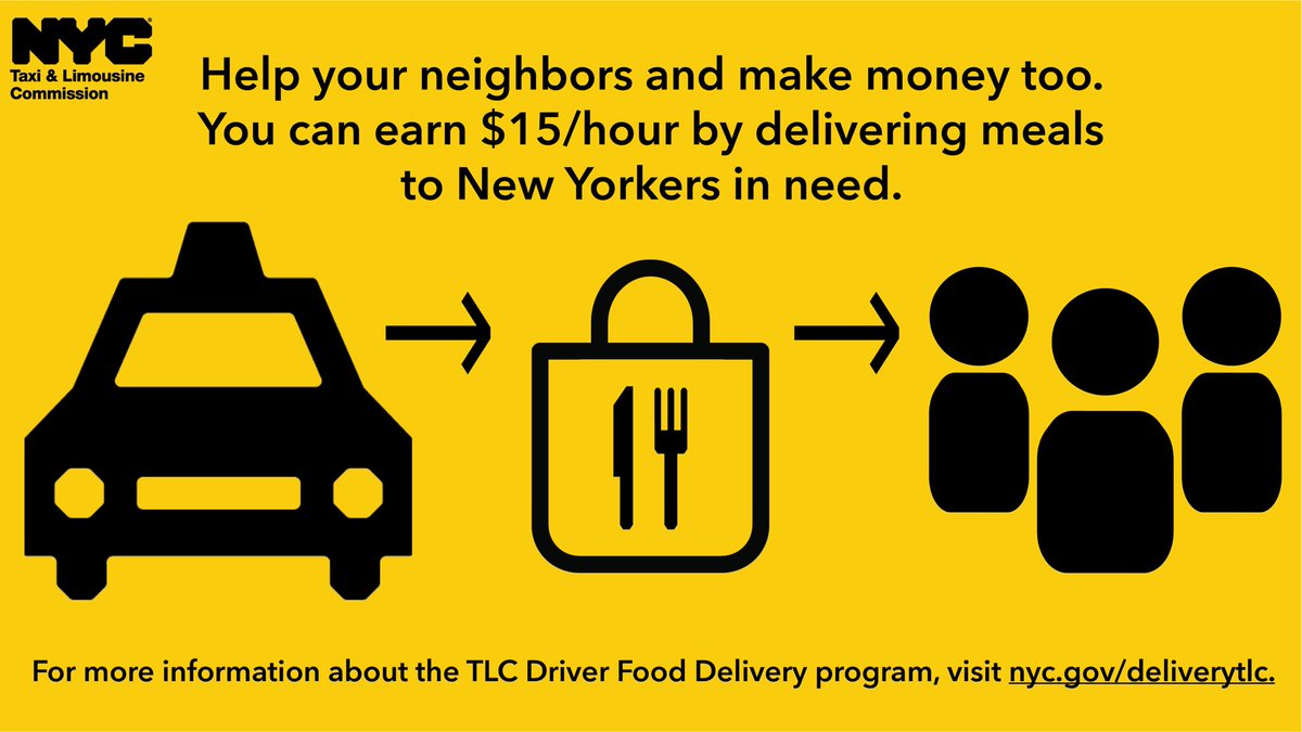 Help your neighbors and make money too. You can earn $15/hour by delivering meals to New Yorkers in need.