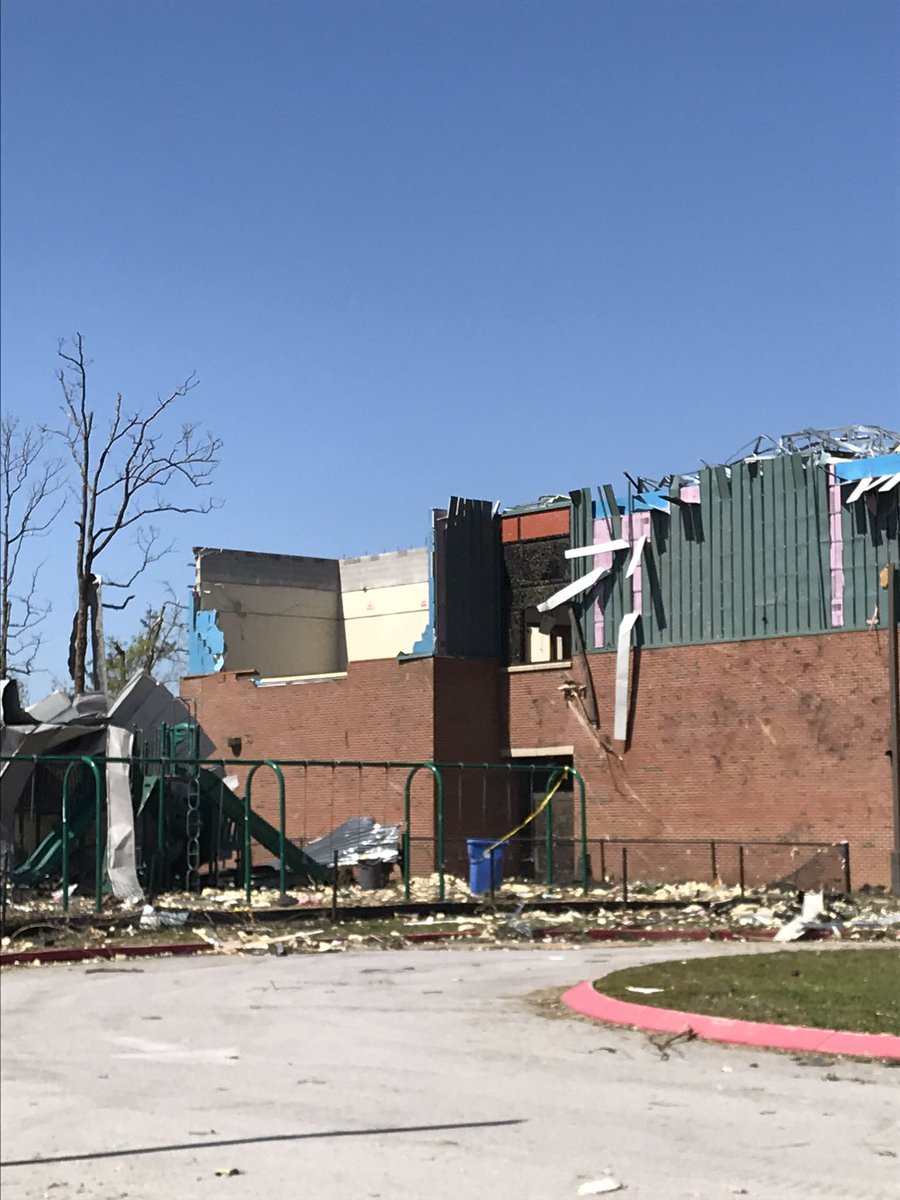 SCHOOL DAMAGED: take a look at the cleanup efforts at East Brainerd Elementary. I’m told some classrooms inside are “completely destroyed”.
