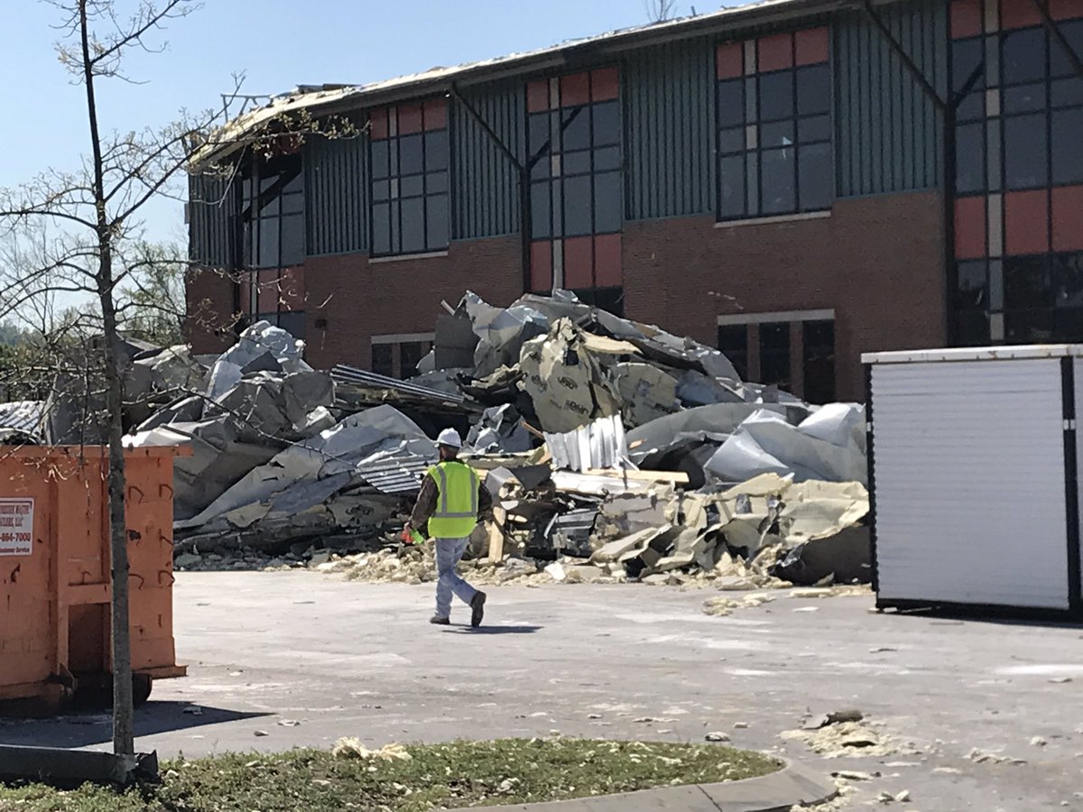 SCHOOL DAMAGED: take a look at the cleanup efforts at East Brainerd Elementary. I’m told some classrooms inside are “completely destroyed”.