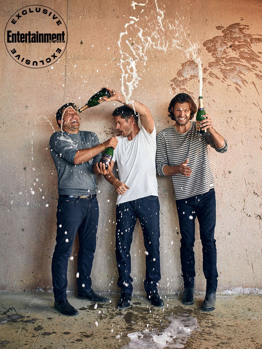 Did you think we were done?! Even more photos of <a href="/JensenAckles/">Jensen Ackles</a>, <a href="/jarpad/">Jared Padalecki</a>, and <a href="/mishacollins/">Misha Collins</a> from our #Supernatural cover shoot! #SPNFamily ew.com/tv/supernatura…