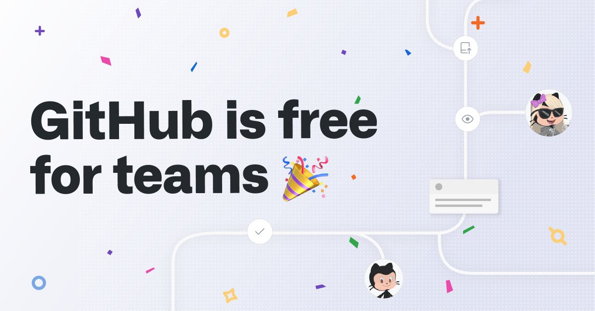 Today we're making GitHub free for teams of unlimited size, for private and public work. 🎉 Every developer on earth should have access to GitHub, and price shouldn't be a barrier. github.blog/2020-04-14-git…