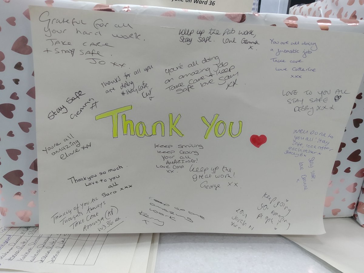 We are overwhelmed in critical care to receive hampers full of goodies from our colleagues on ward 36. So kind and thoughtful <a href="/ccs_sth/">Critical Care STH</a> <a href="/SouthTees/">South Tees Hospitals</a>