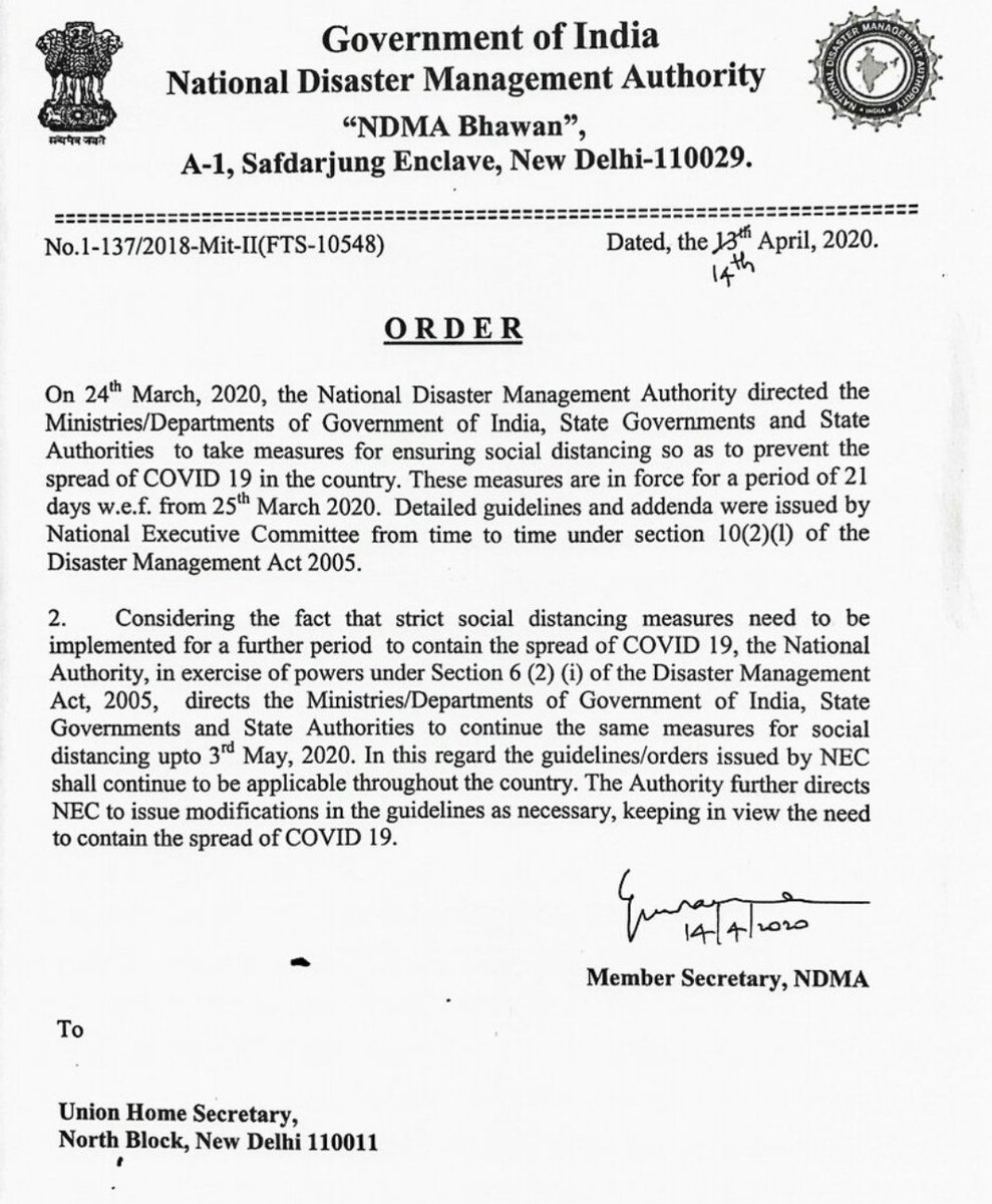 akv410624's tweet photo. Press Release on Extension of #lockdown measures till May 3, 2020, for containment of #COVID19 pandemic in the country.
#StaySafeStayHome https://t.co/0xUaAUsCNt